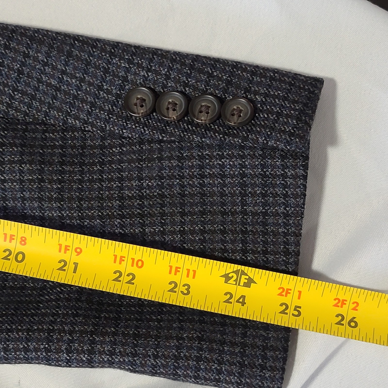 Mens Lauren Ralph Lauren Houndstooth Two Button Blazer 44R Gray 100% Wool