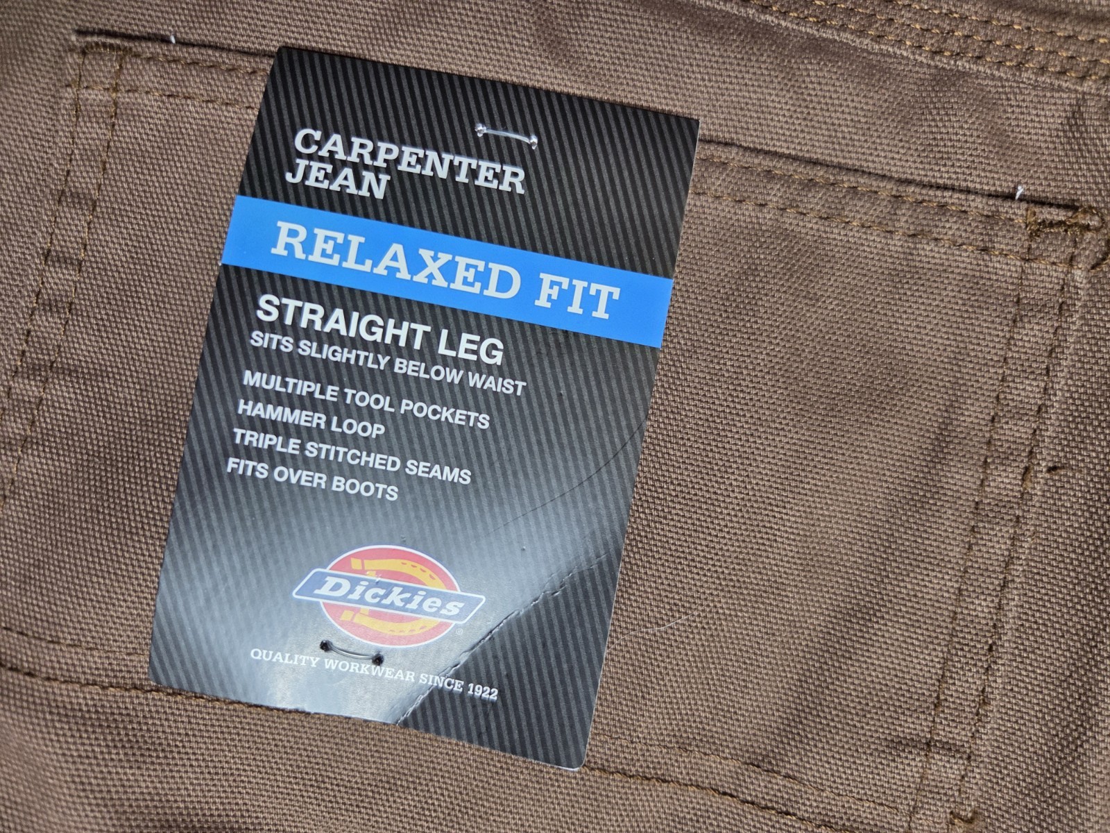 Dickies Brown Work Pants 34×30 Cotton Utility Pockets DU336RTB Brown