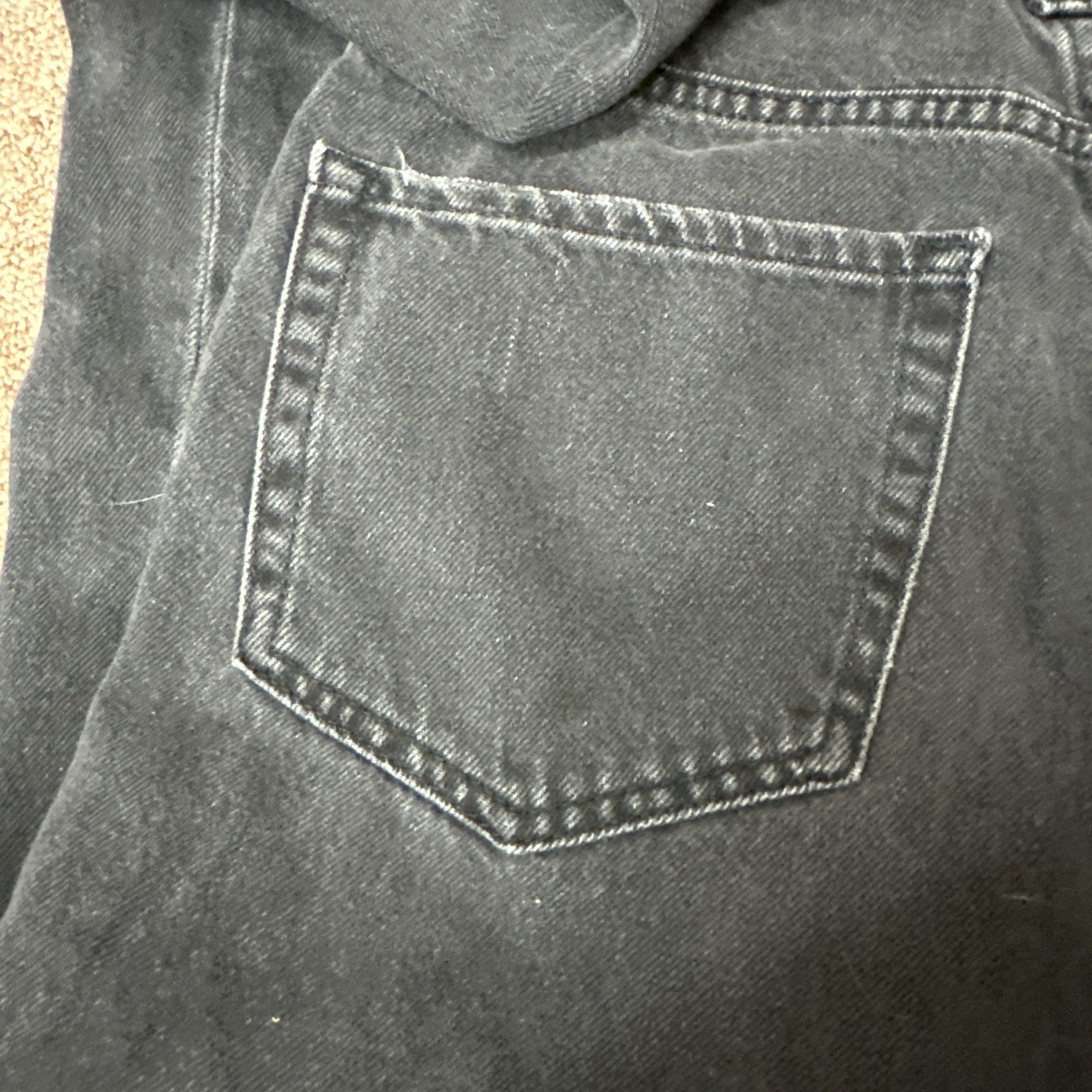 Aeropostale 90s Baggy Straight Jeans Womens 2 Black Distressed Non Stretch