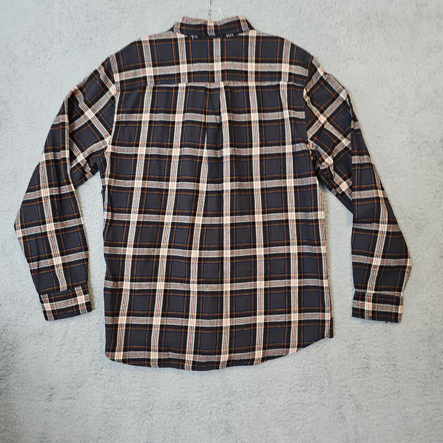 NEW NWT St. Johns Bay Flannel Long L Sleeve Dark Gray Multi-colored Plaid Shirt