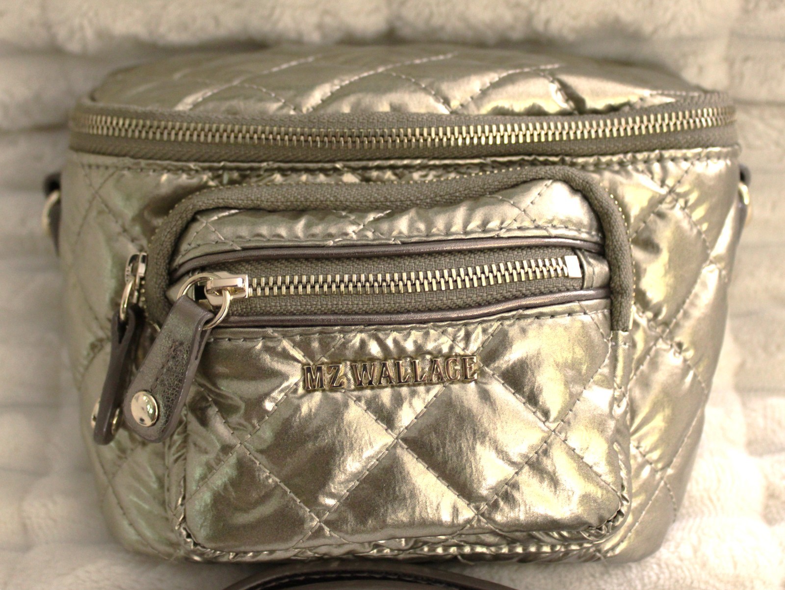 MZ WALLACE MICRO CROSBY SLING BAG ANTIQUE GOLD MSRP $205 FANNY BELT NEW OTHER