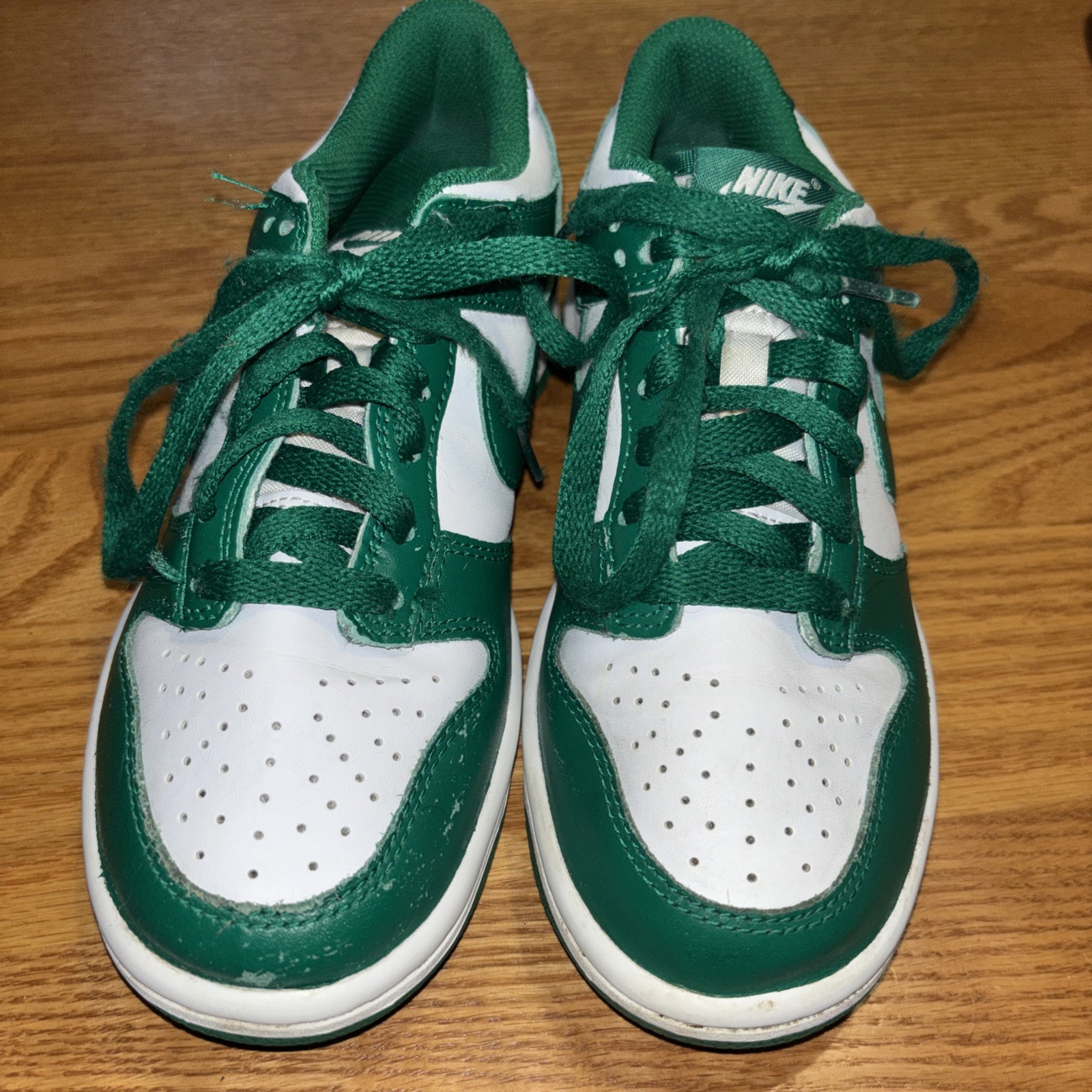 Nike Dunk Low Size 4Y White Malachite Green Fb9109-114 Shoes Sneakers