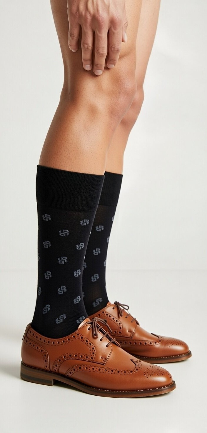 HUGO BOSS | Mens Black Geometric Pattern Socks | One Size UK 6-11 EU 40-46
