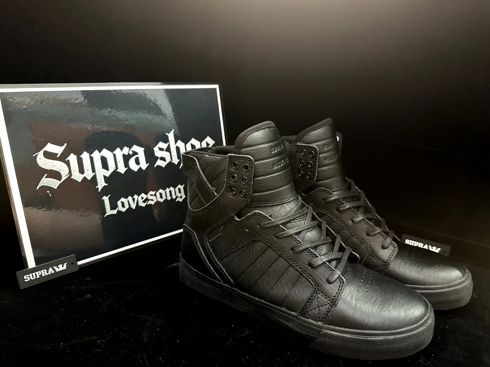 Lovesong Supra Skytop HF Black Warrior Red Sole Mid High Top Men’s Sneakers