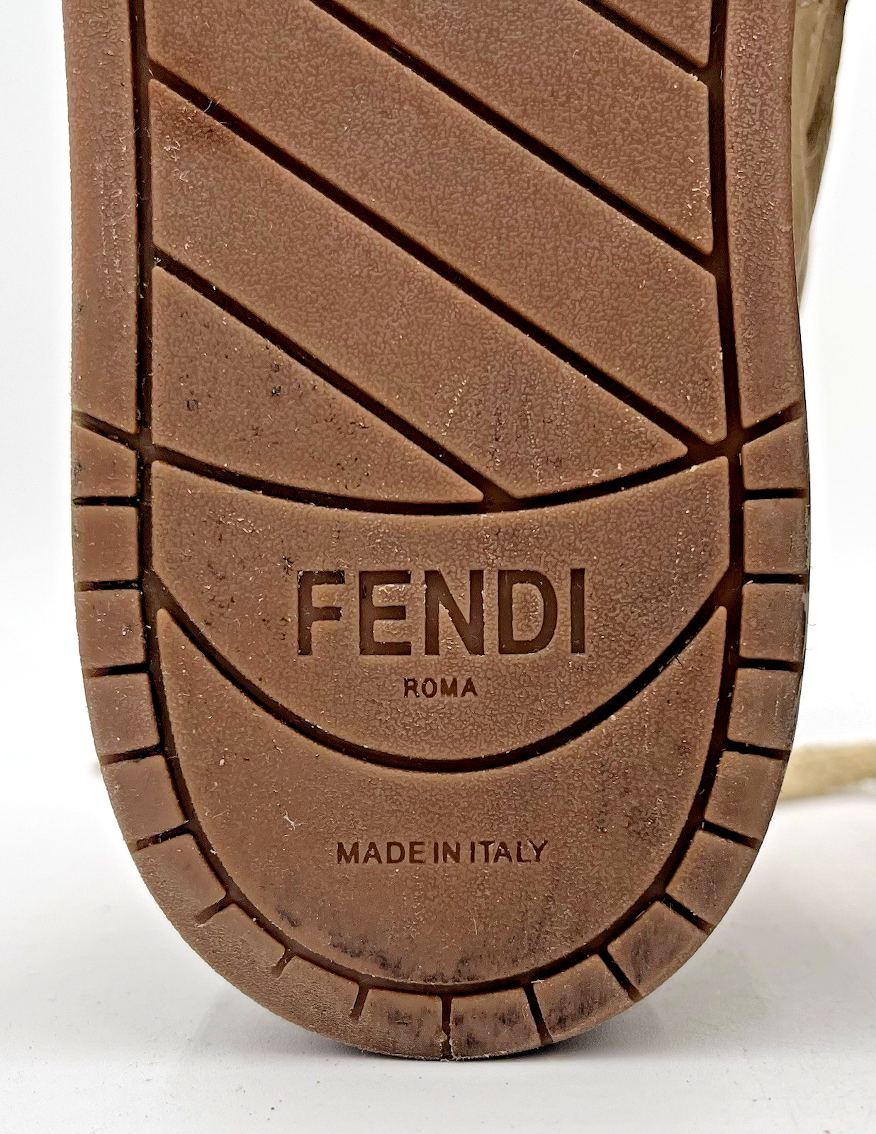 Fendi Match Low Top Bicolor Yellow/Beige Suede Leather FF Logo Sneakers Womens 8