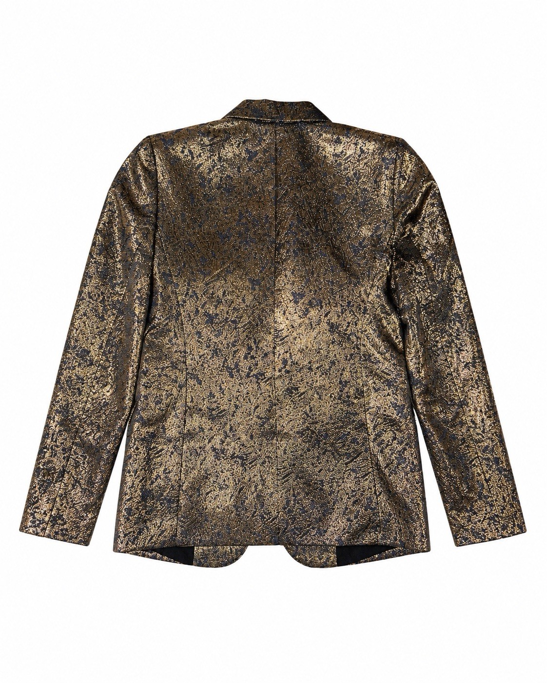 AQUA Gold Black Metallic Brocade Blazer Women’s XS Lined Party Jacket
