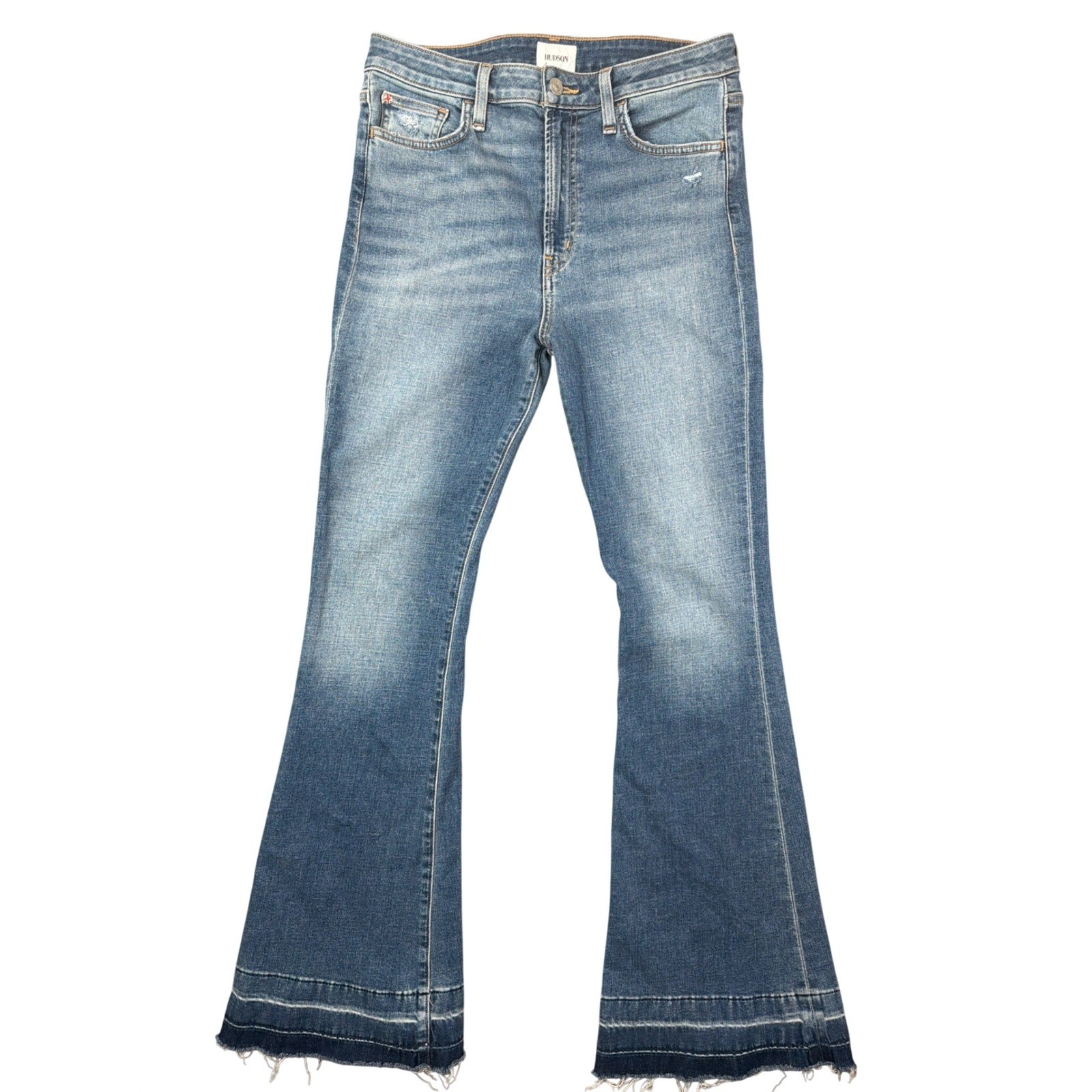 Hudson Jeans Womens 29 Heidi Rockport Blue Flare Released Hem Denim Pants