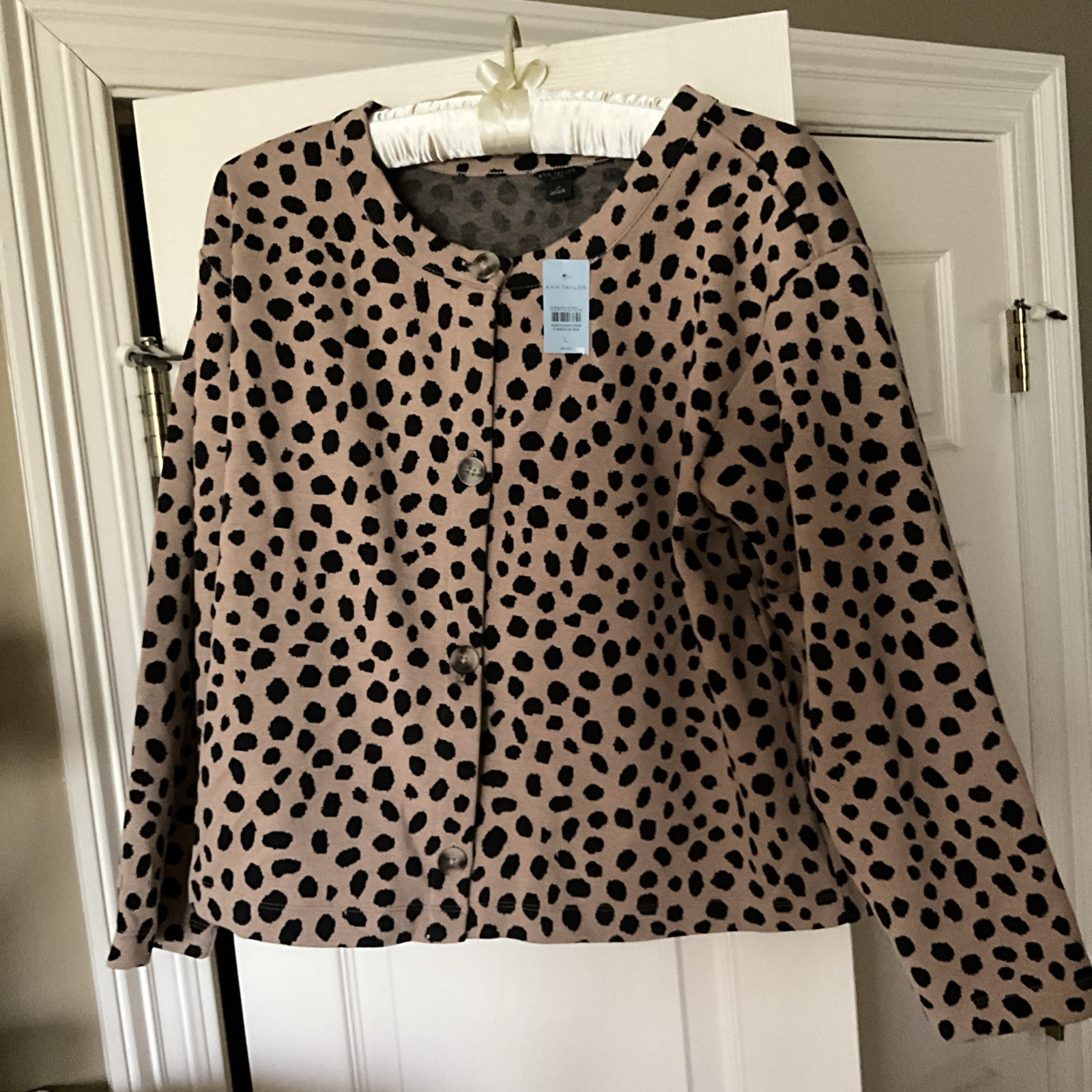 Ann Taylor Animal Print light jacket Large