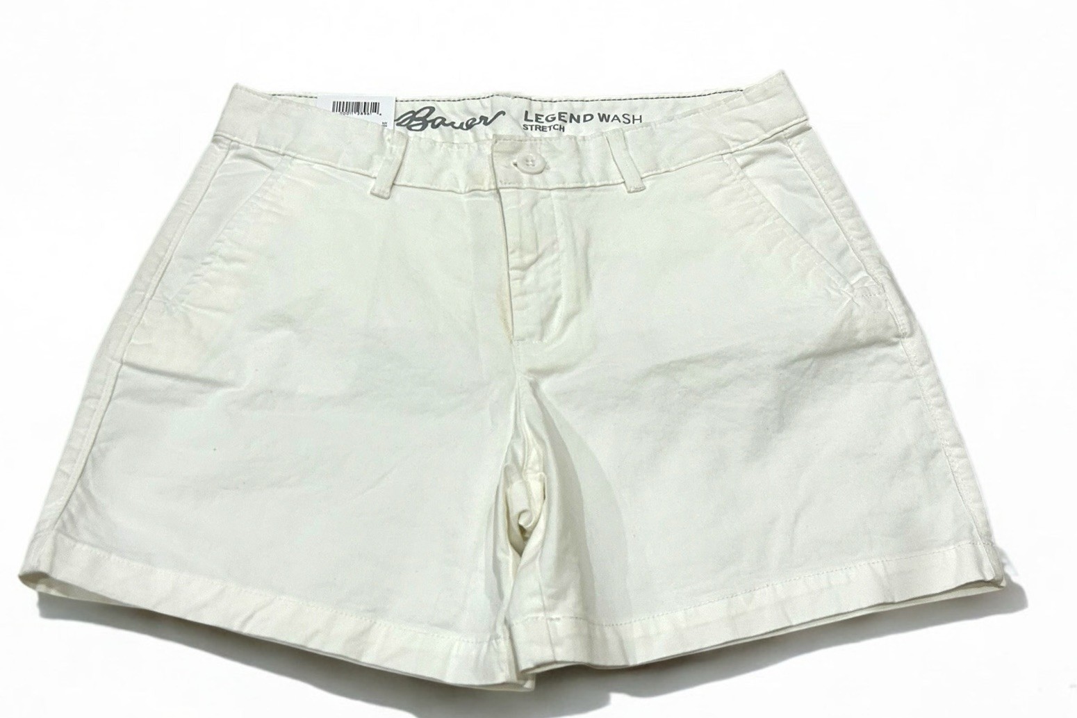 NWT Eddie Bauer Shorts Womens Sz 4 Slightly Curvy Stretch LegendWash WHITE
