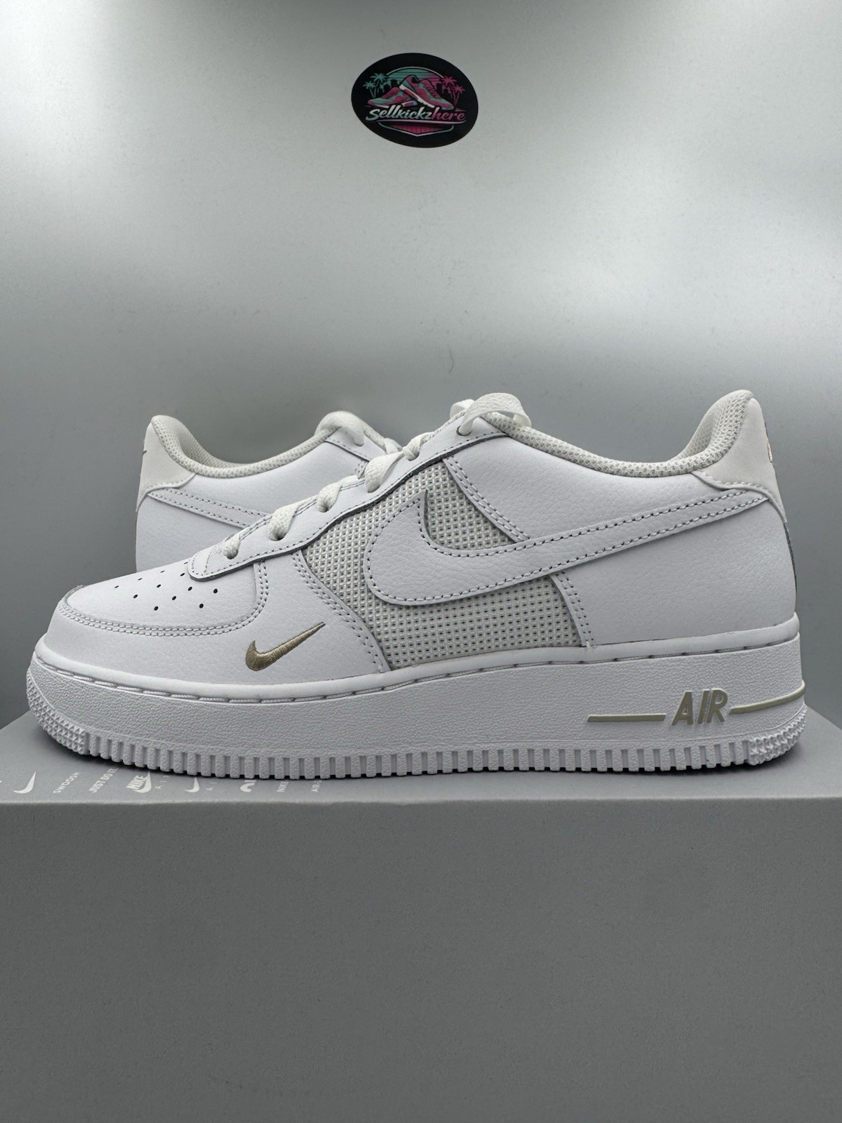Nike Air Force 1 GS White Desert Khaki IO1158-100 Size 7Y