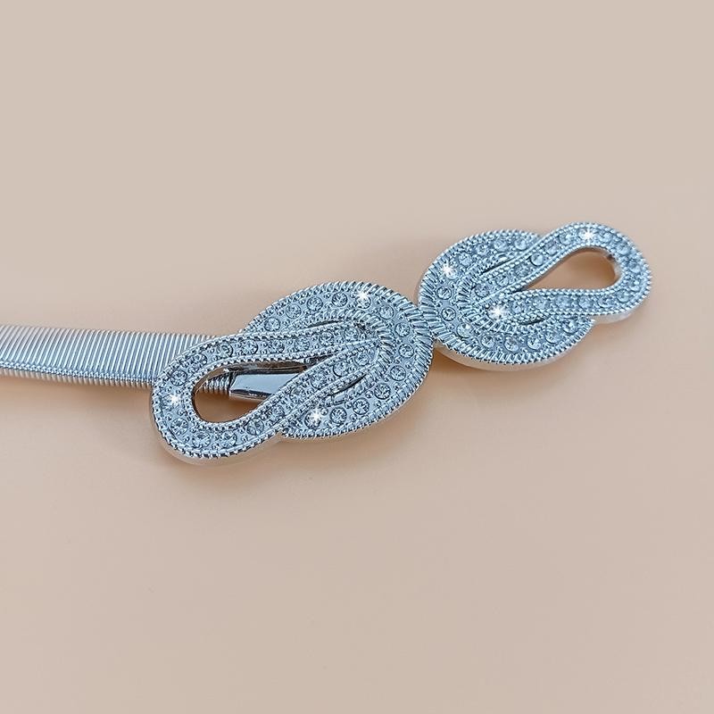 Elegant Gold Chain Belt for Women Adjustable Waist Stretch Metal Dress Belt