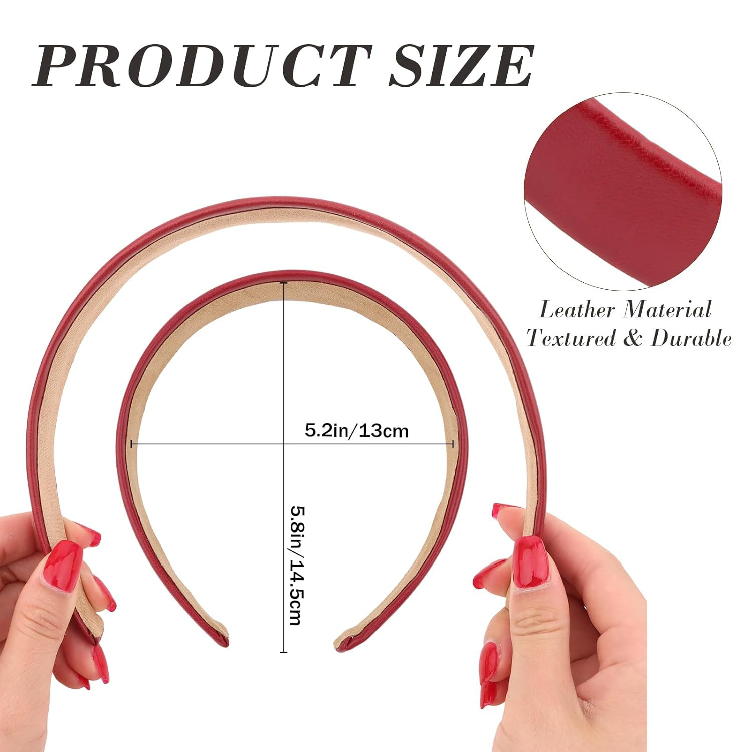 6 PCS Leather Headbands for Women Wide Cute Fashion Padded Headbands Non Slip He