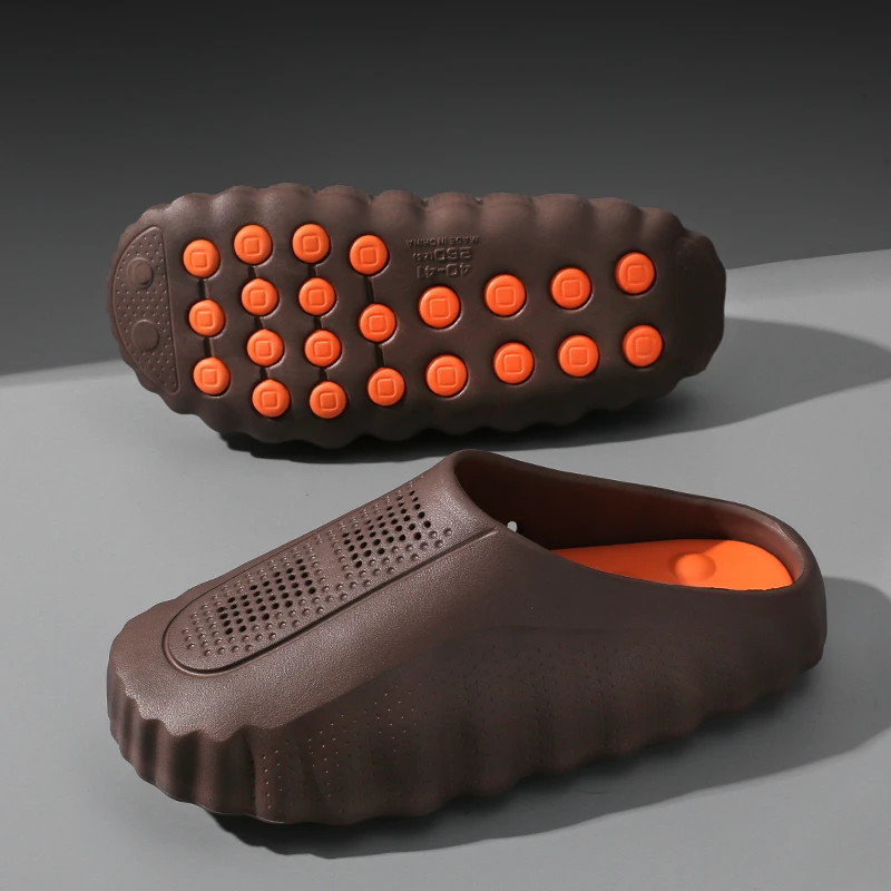 New Men’S Slippers Outdoor Soft Thick Sole Slides Breathable Sandals Non-Slip Ba