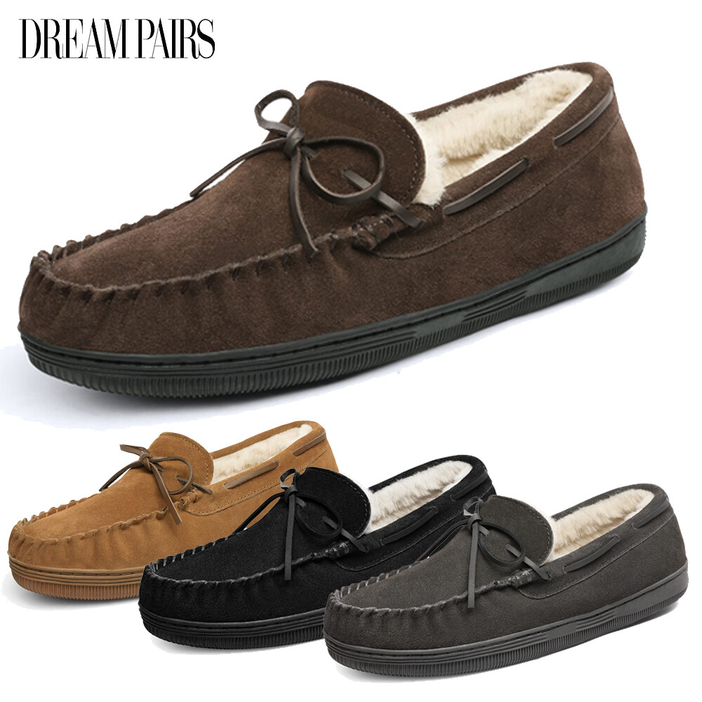 DREAM PAIRS Men’s Slippers Suede Casual Warm Line Comfort Loafers Shoes 6.5-15