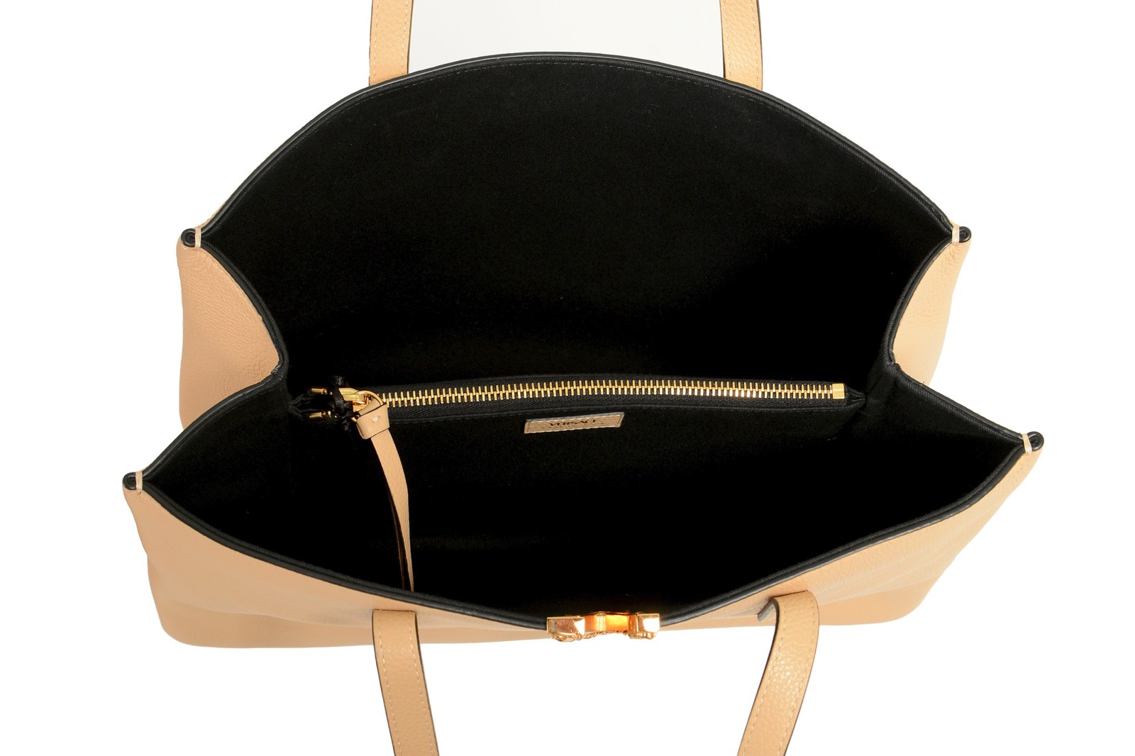 Versace Women’s 100% Textured Leather V-Logo Tote Handbag Shoulder Bag