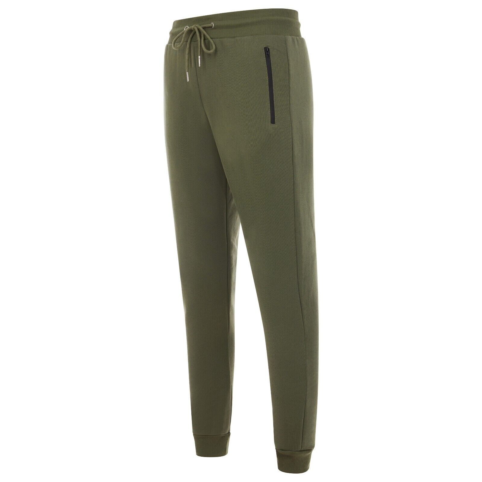 Men’s Fleece Lined Slim Fit Casual Tech Jogger Sweatpants W Zipper Pockets S-3XL