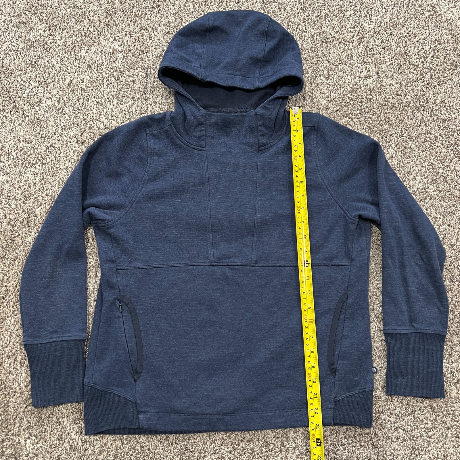 Mountain Hardwear Hoodie Women’s Medium Blue Cotton Blend Pullover Zip Pocket