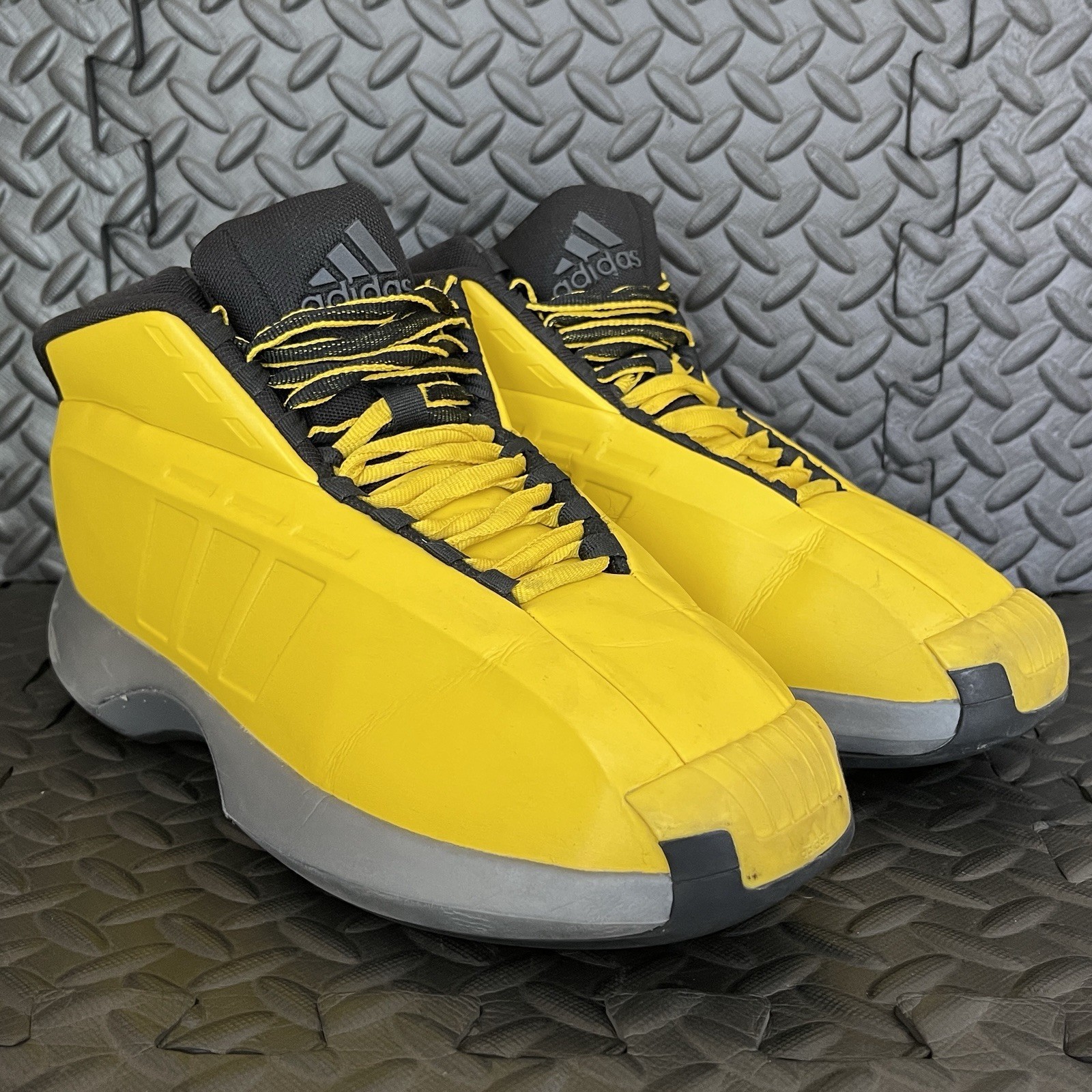 2 PAIR Lot of Adidas Crazy 1 Black & Yellow Kobe Bryant Retro Shoes Men’s Sz 8.5