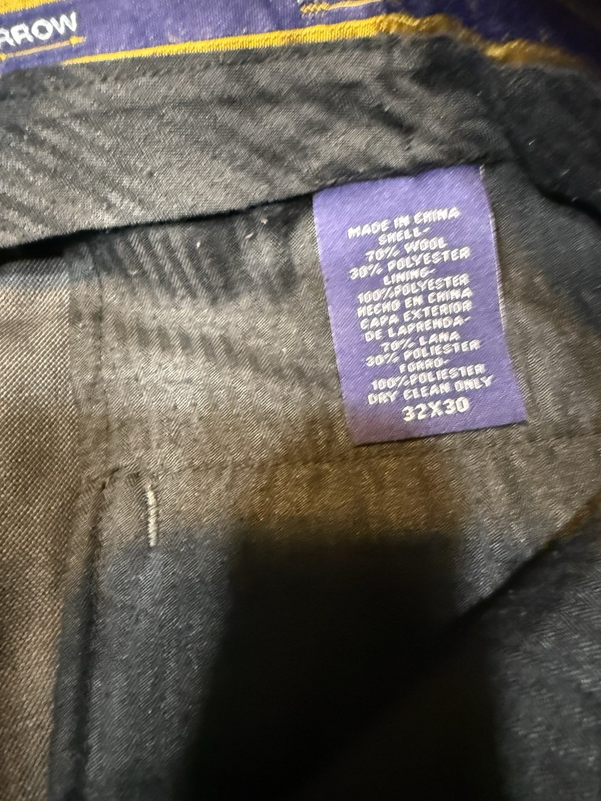 Arrow Brigade Pants Mens 32x30Gray Pleated Dress Slacks Classic Pockets