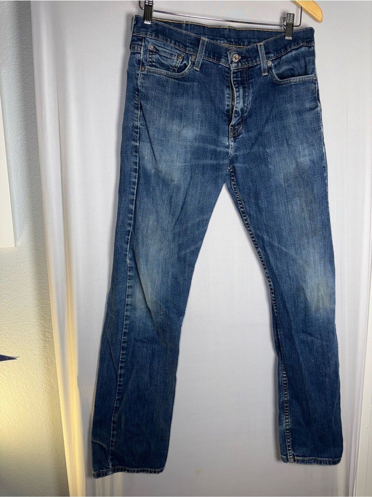 Levi’s Blue Denim Jeans with Tan Leather Patch