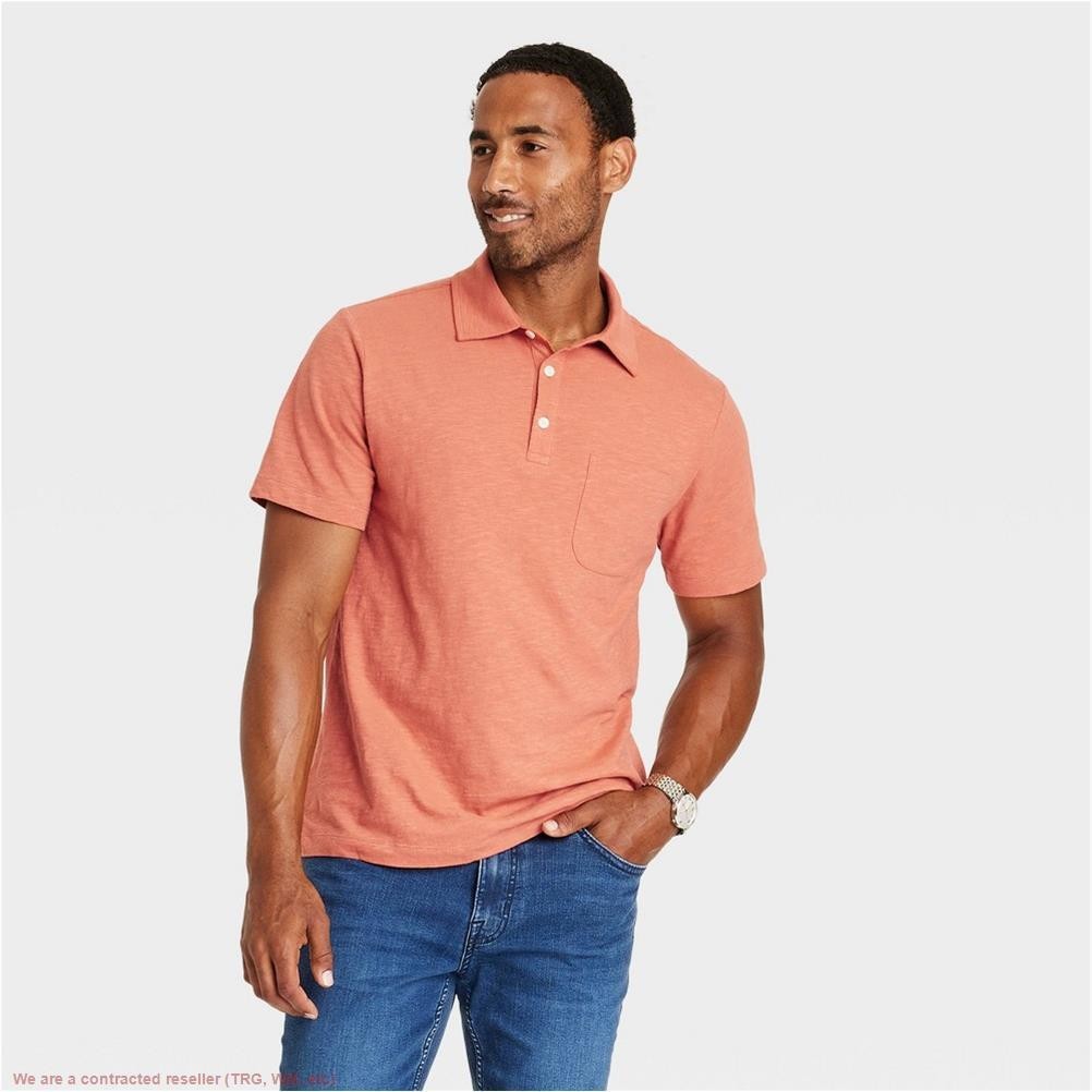 Men’s Slub Jersey Polo Shirt – Goodfellow & Co Peach Orange XXL *SEE DEAL!!!*