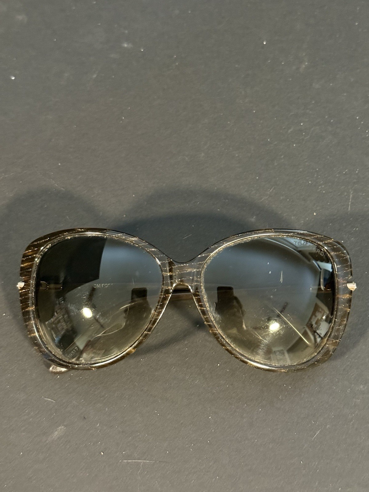 TOM FORD Women’s Oversized Tortoise Shell Sunglasses Gray Tinted Lenses