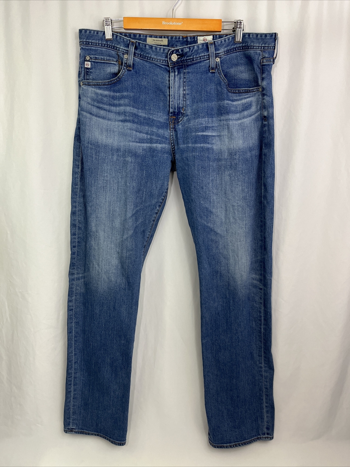 AG Adriano Goldschmied Mens Blue Jeans Size 38×33.5 The Graduate Tailored Leg