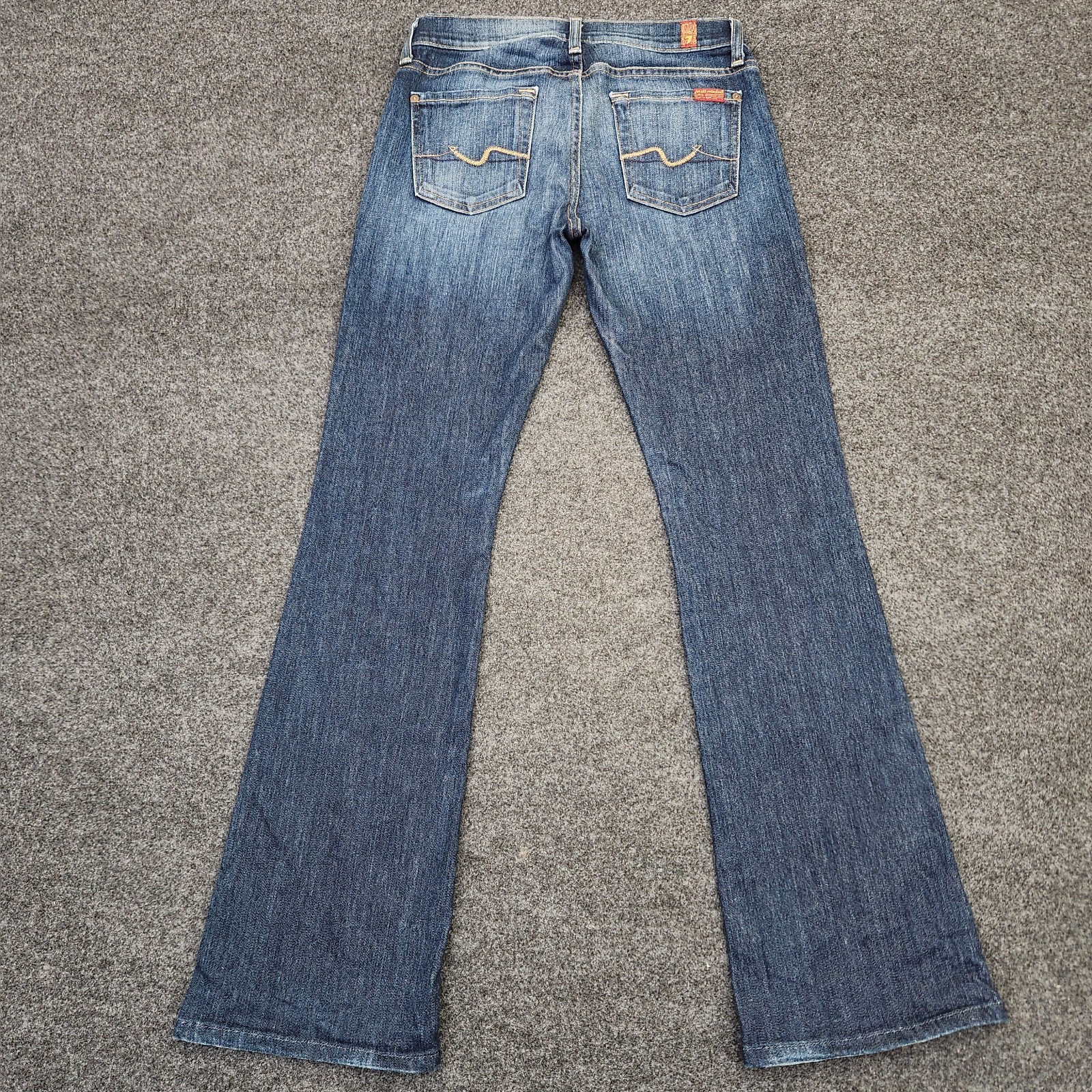 7 For All Mankind Womens Bootcut Jeans Medium Wash Blue Denim Size 26 USA Made