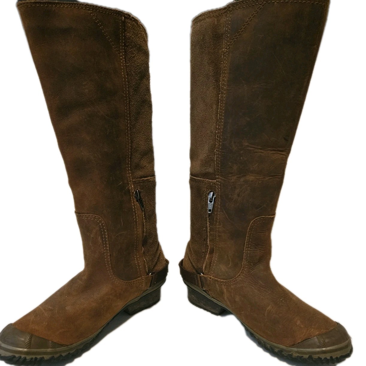 Sorel Slimboot Oiled Leather Suede Tall Riding Boots Sz 7.5 *read