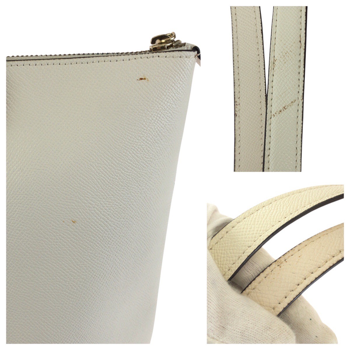 COACH gallery F79608 Tote Bag Shoulder Bag Off-white GoldHardware leather