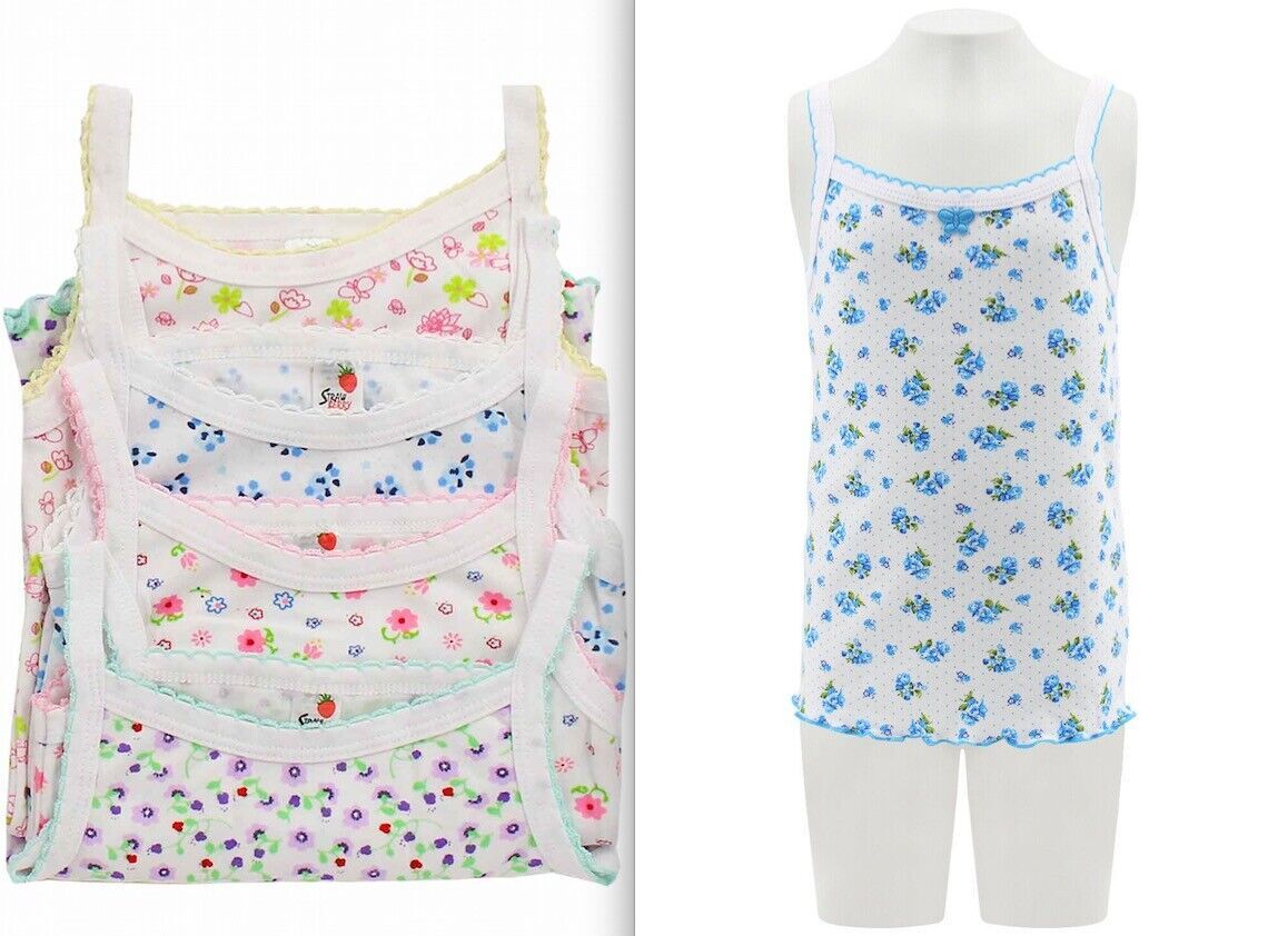 4pk Girls Spaghetti Straps Tank Tops Undershirts Toddler Preteen Size: 1~12