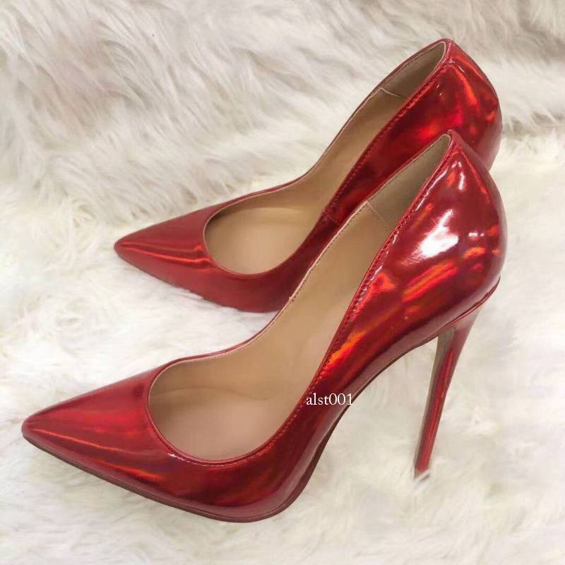 12cm Stiletto Heels Pointed Toe Party Shoes Women Slip on Wedding Shoes OL Pumps