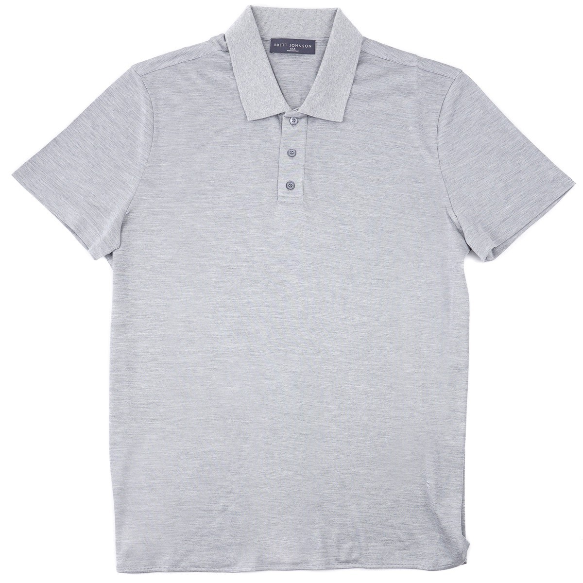 Brett Johnson Gray Lightweight Superfine Pure Silk Polo Shirt XL (Eu 54) New
