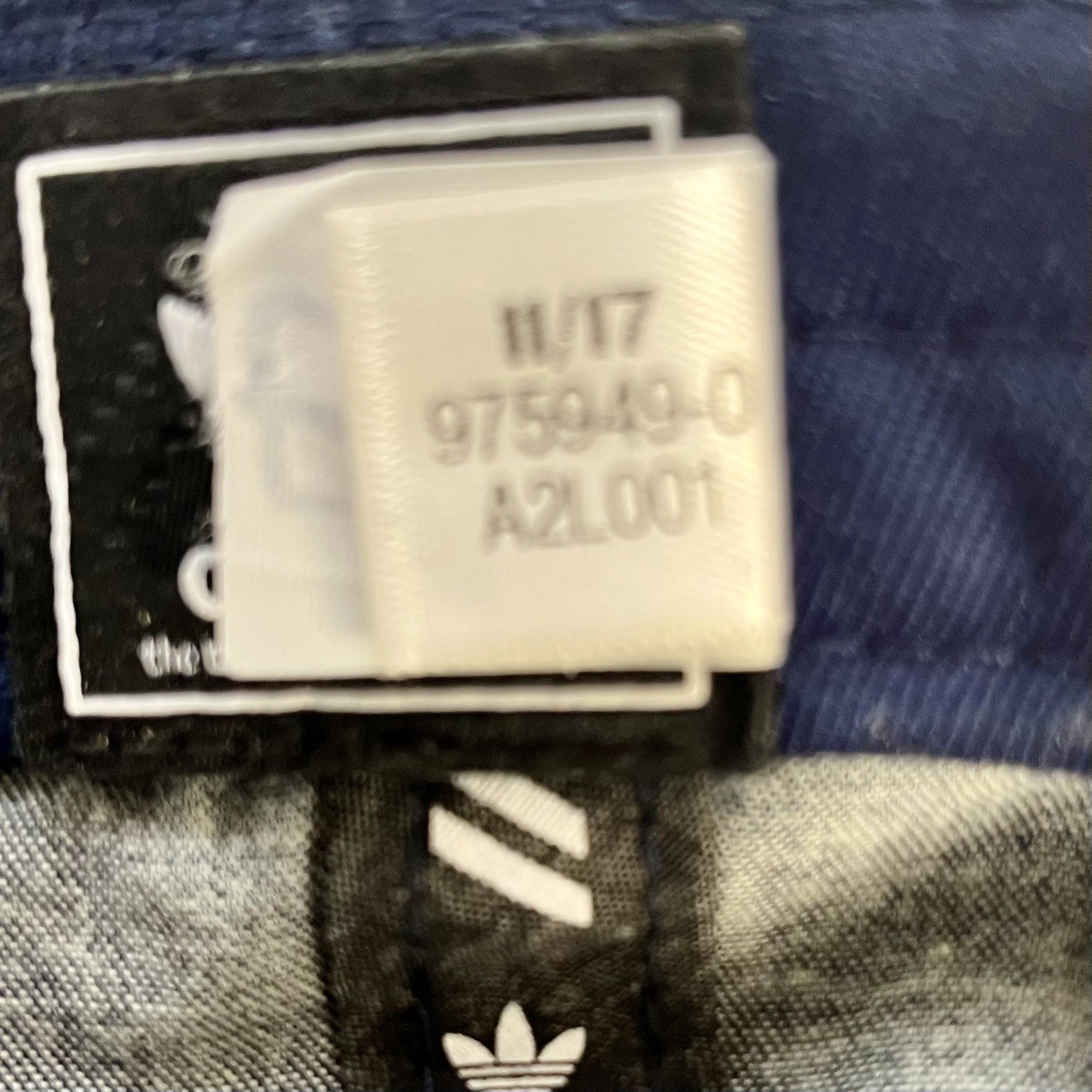adidas Blue Denim Stone Washed Cap OSFW 100% cotton Adjustable back strap
