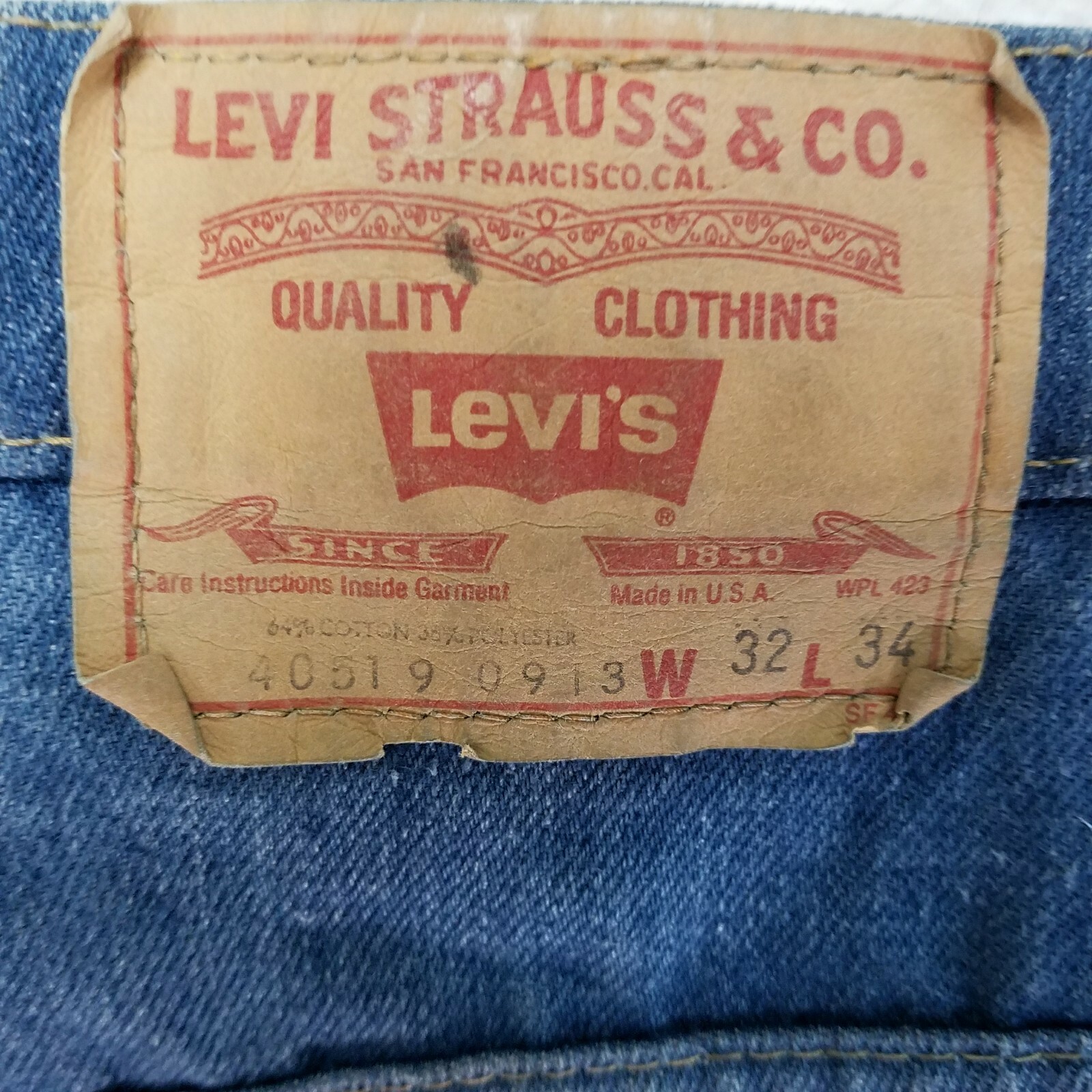 Vtg 70s 80s LEVI’S 519 Orange Tab Jeans Straight USA 32/34 True to Size * RARE *