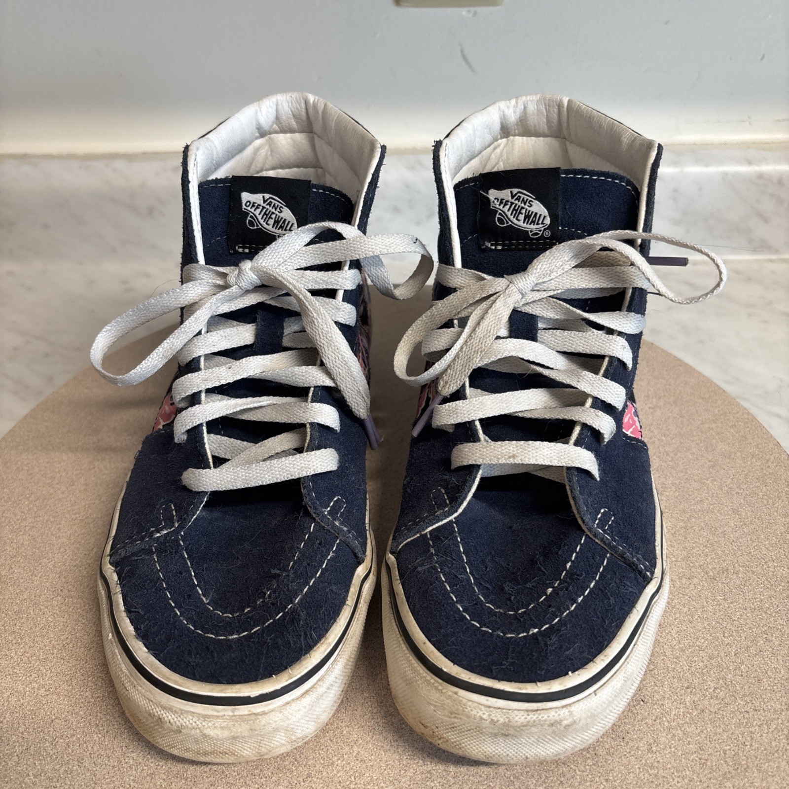 VANS Off The Wall Graphic High Top Skate Sneakers Navy Suede Men’s Sz 8