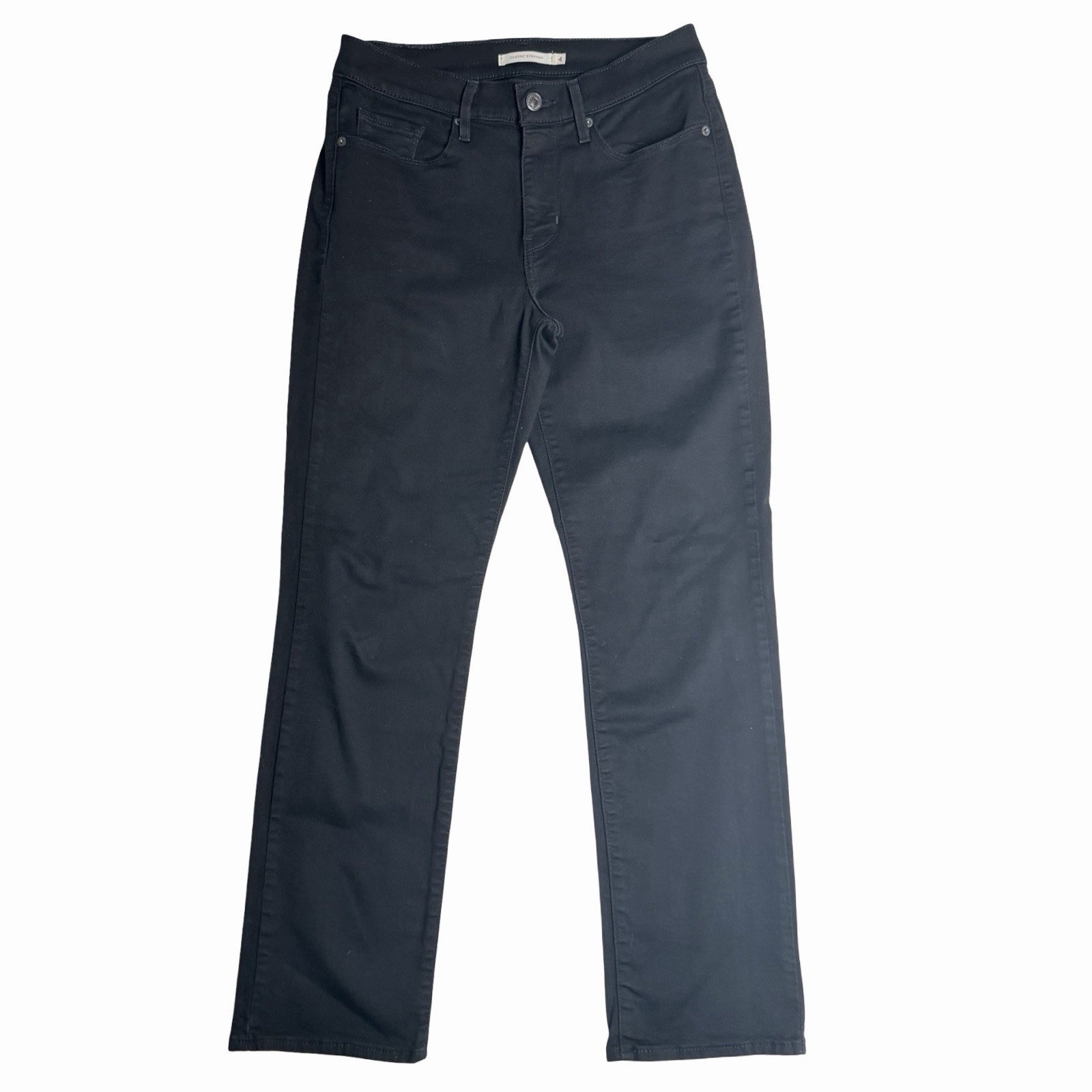 Levi’s Classic Straight Leg Black Denim Jeans High Rise Size 4