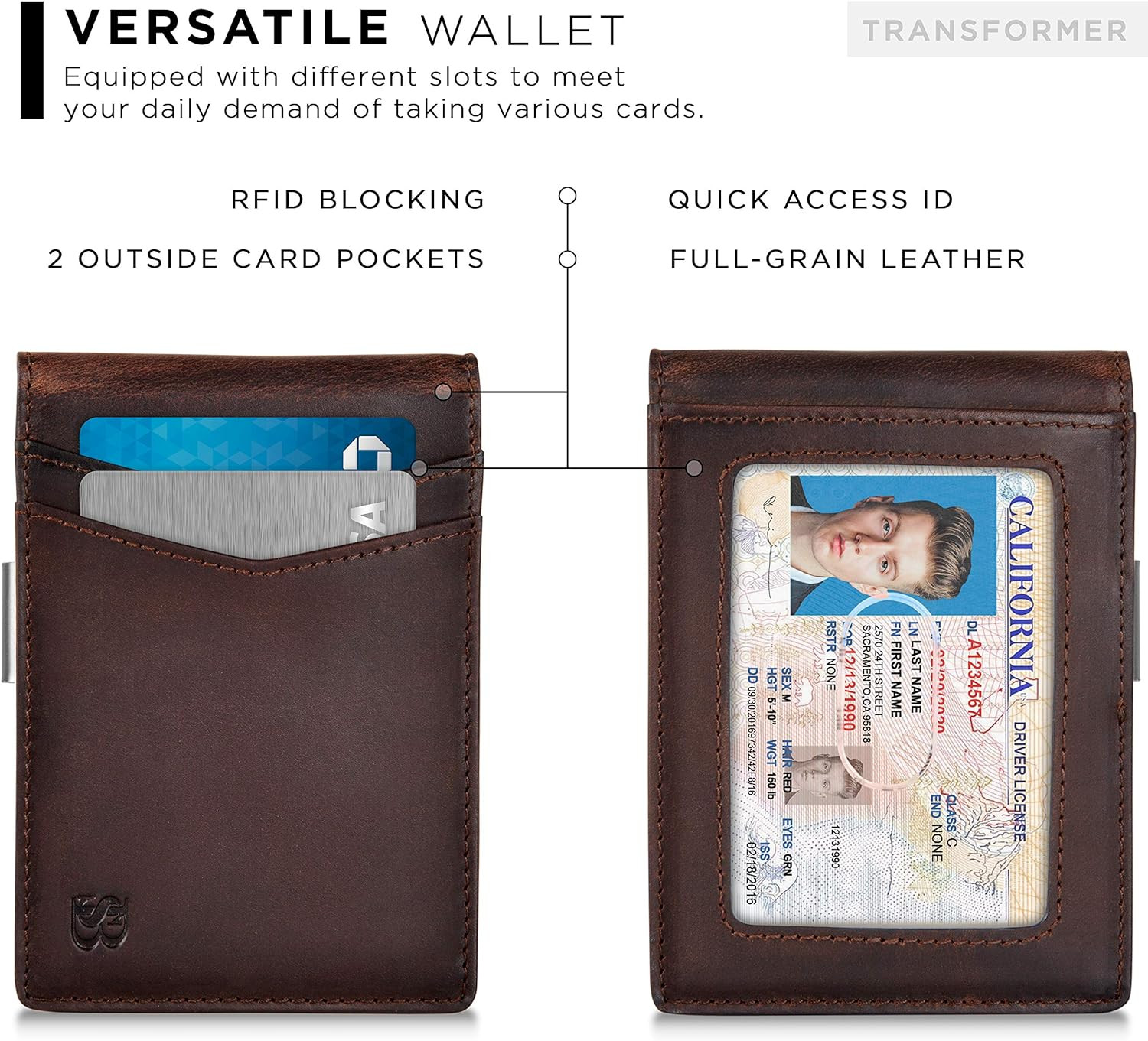 Money Clip Wallet – Mens Wallets Slim Front Pocket RFID Blocking Card Holder Min