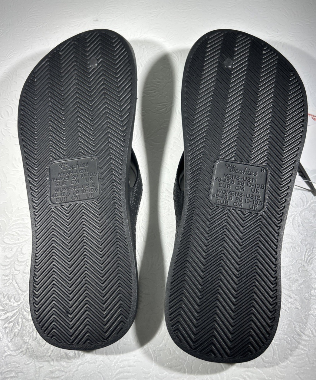 Archies Arch Support Thong Flip Flops Black NWT Unisex M11 / W12