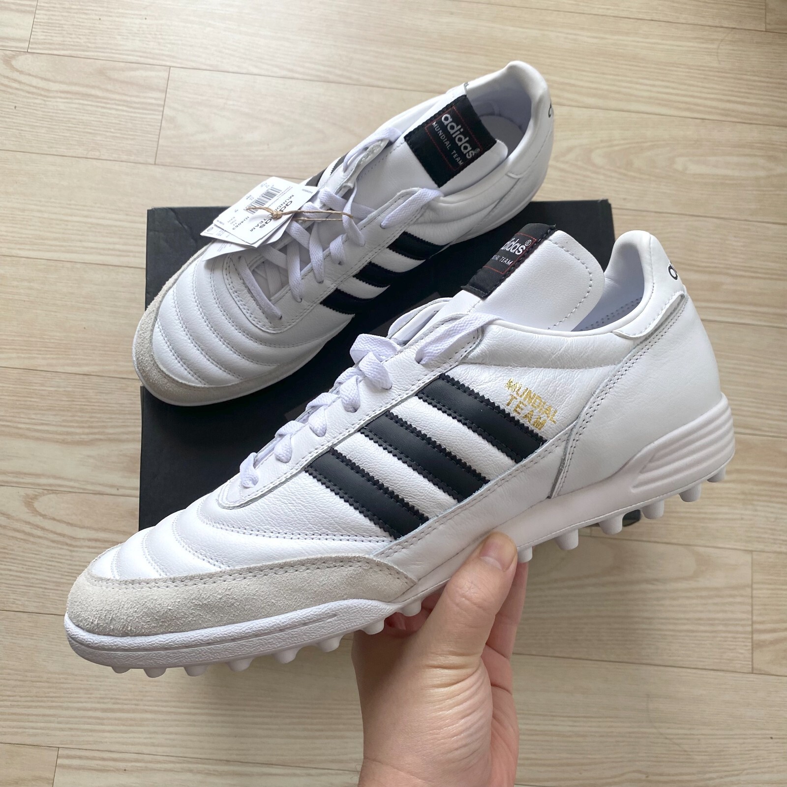 adidas Mundial Team Leather Mens Turf Soccer Shoes White ID4053 ✅Multiple Sizes