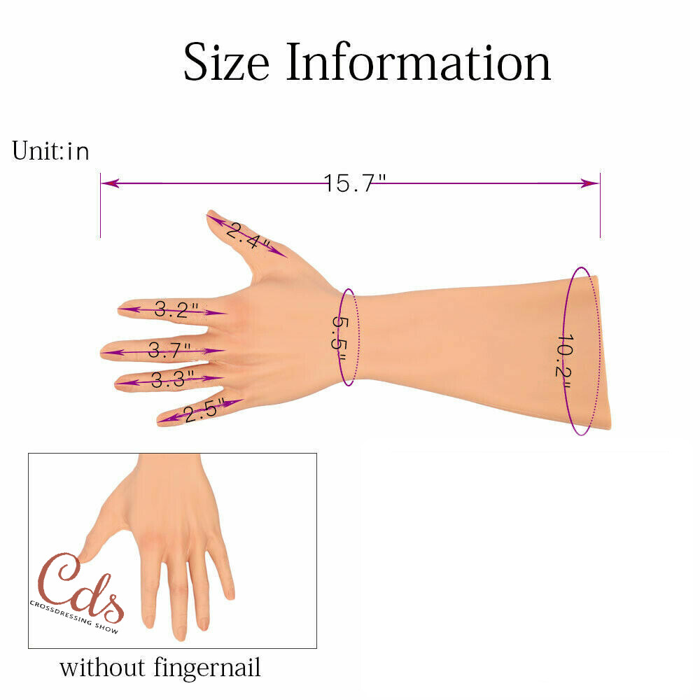 Realistic Silicone Female Gloves Hand Gloves Veins Skin For Crossdresser Cosplay