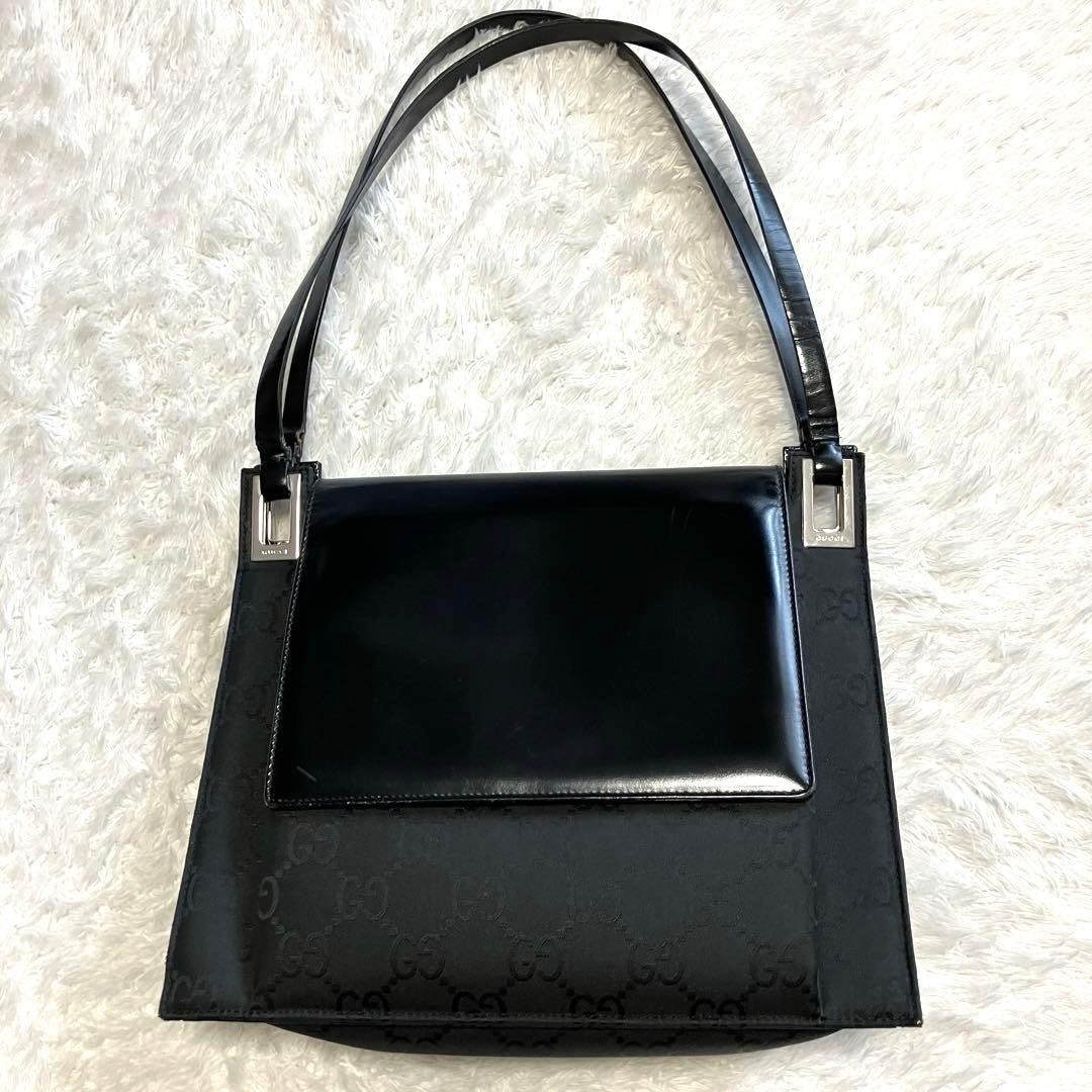 Gucci Shoulder Bag GG Pattern Leather Jacquard Woven Canvas