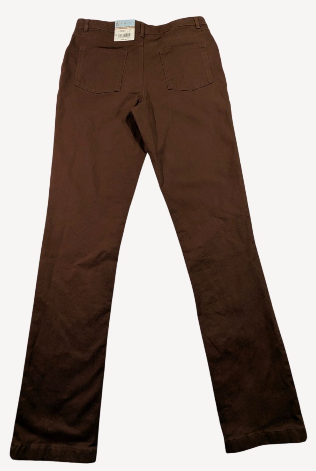 Class/Club Dark Brown Modern Fit Adjustable Waist Stretch Pants Size 18 NWT