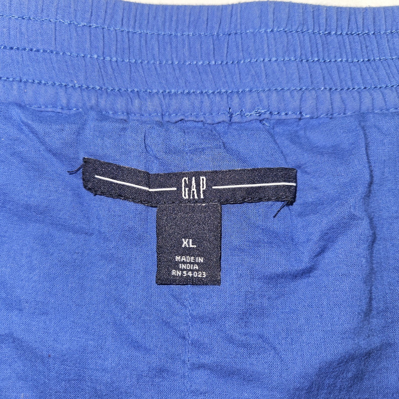 GAP Blue Gauze Cotton Tiered Ruffle Mini Skirt Pleated Pockets Women XL Boho