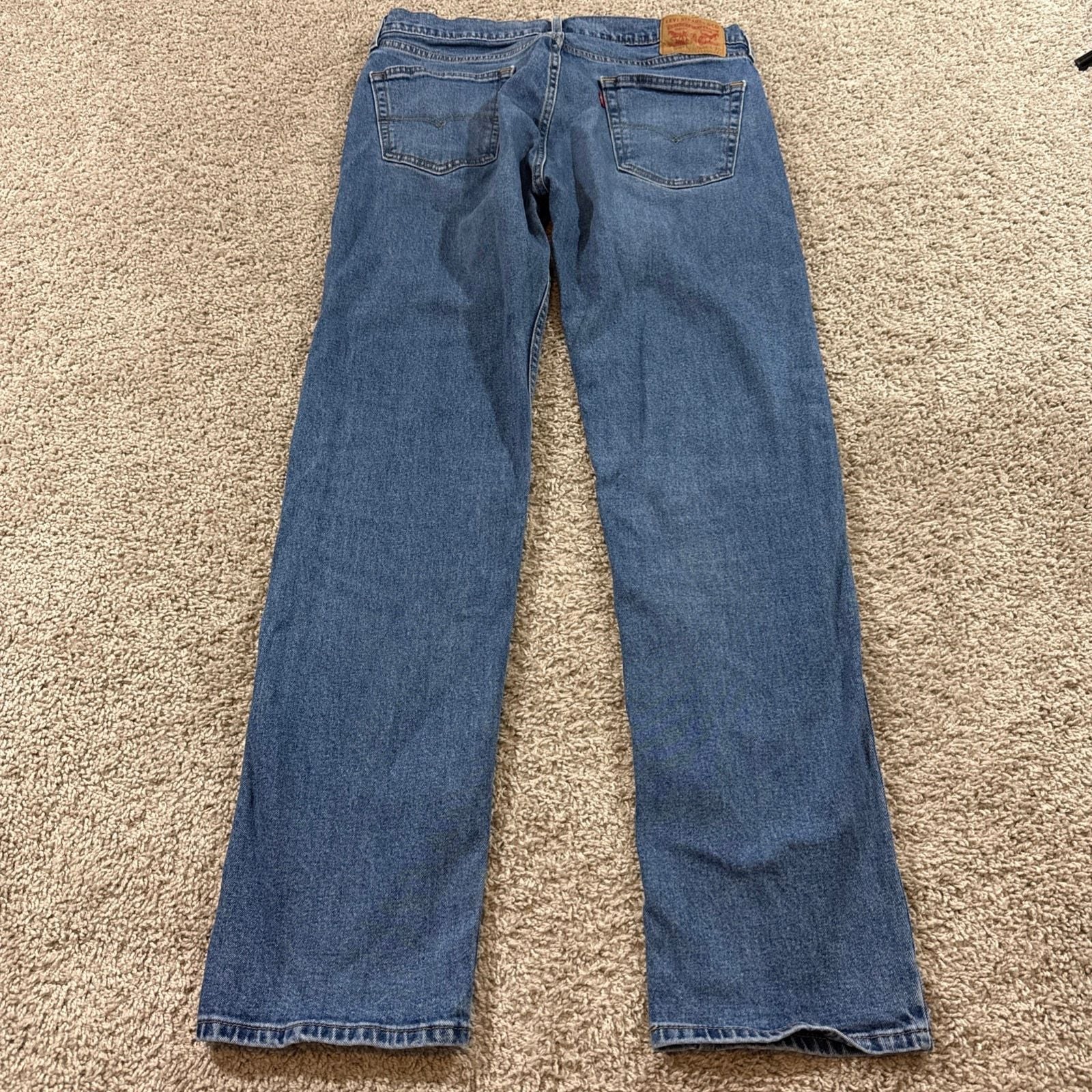 Levis 505 Jeans Mens 34×34 Blue Regular Fit Straight Leg Stretch Denim EUC