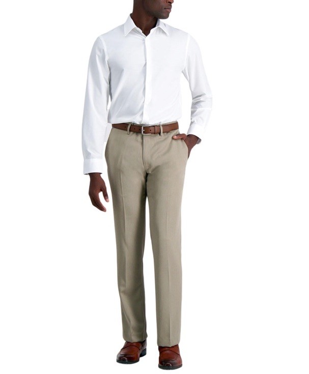 Kenneth Cole Reaction Slim Fit Pant size 32 X 29 Flat Front Oatmeal NEW