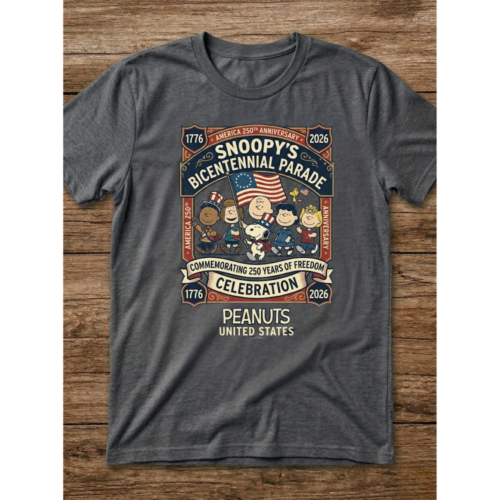 America 250th Anniversary: Snoopy & Woodstock Patriotic Edition Shirt Unisex Tee