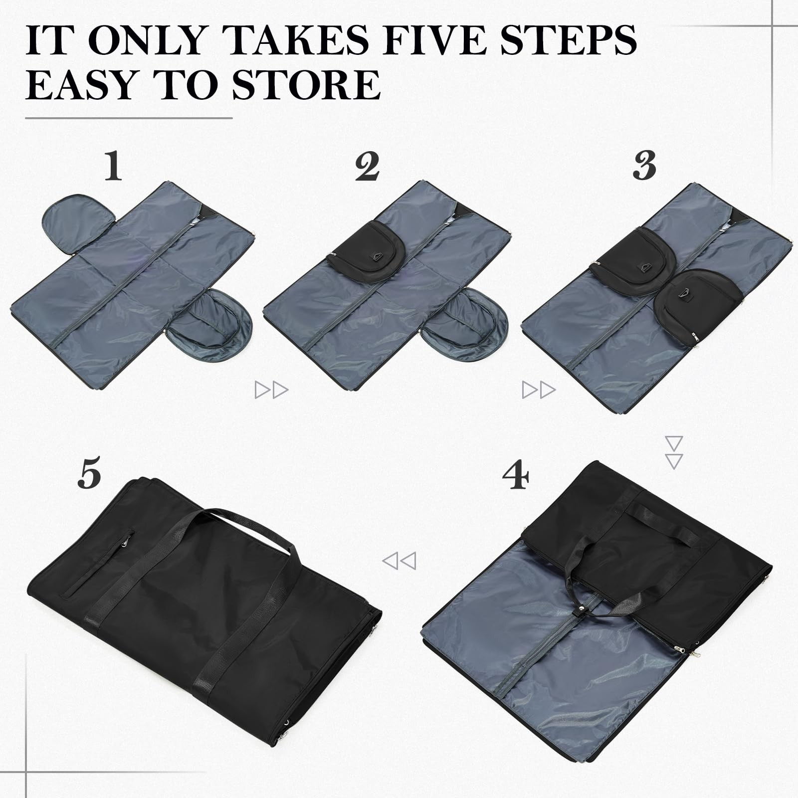 Convertible Garment Bags for Travel Carry On Bag For Men Women Black
