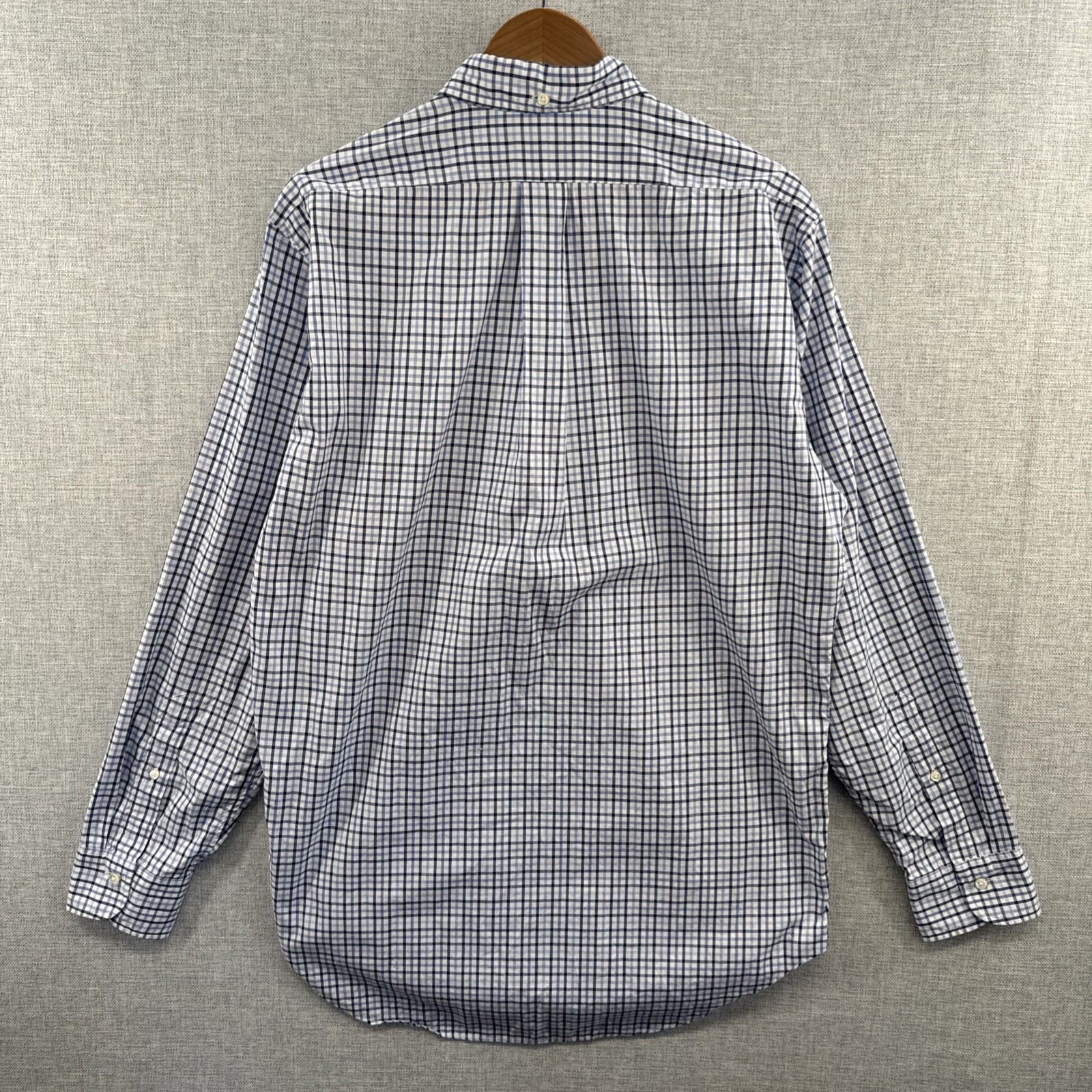 Sid Mashburn Shirt Mens Large Blue Plaid Long Sleeve Button Down Pocket (A)