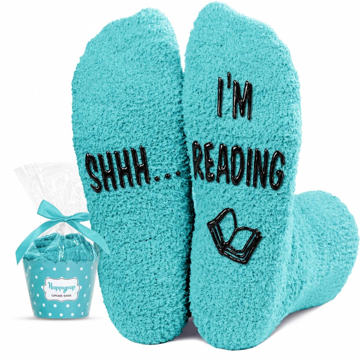 HAPPYPOP Book Lover Gifts for Adults – Funny Medium, Fuzzy Reading Green